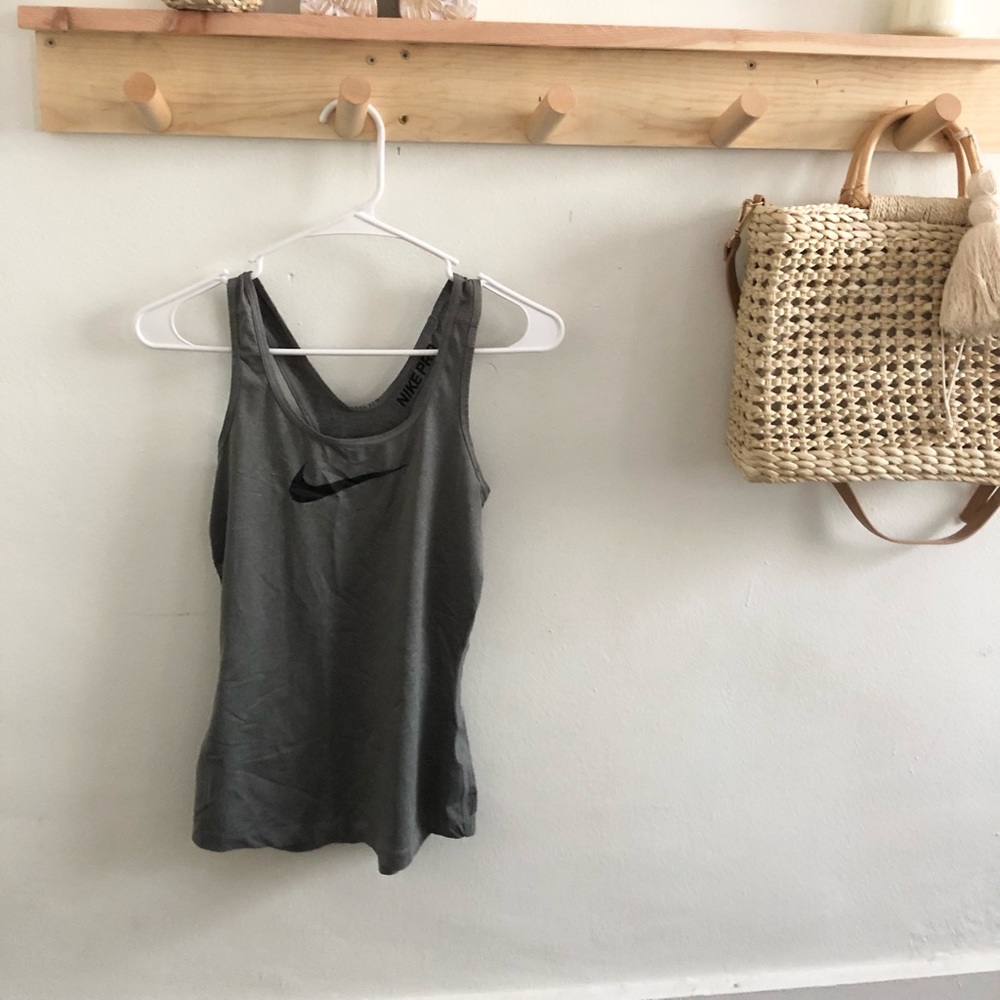{Nike Pro} Grey Racer Back Athletic Tank Top